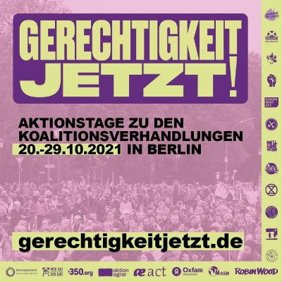 „Gerechtigkeit Jetzt!“ – Aufruf zu Aktionstagen